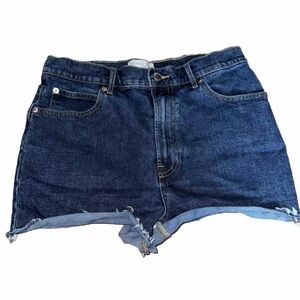 Everlane The Way-High® Jean Short Size 29 Cutoff Blue Dark Wash Organic Cotton